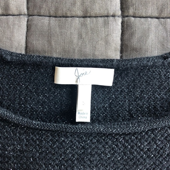 Joie Black and Metallic Silver Sparkle Sweater - Picture 2 of 6